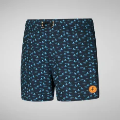 Gutt Save The Duck Badetøy For Gutter Getu In Sharks On Navy Blue