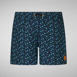 Gutt Save The Duck Badetøy For Gutter Getu In Sharks On Navy Blue
