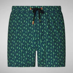 Menn Save The Duck Badetøy For Menn Ademir I Gronn Geko Pa Marinebla
