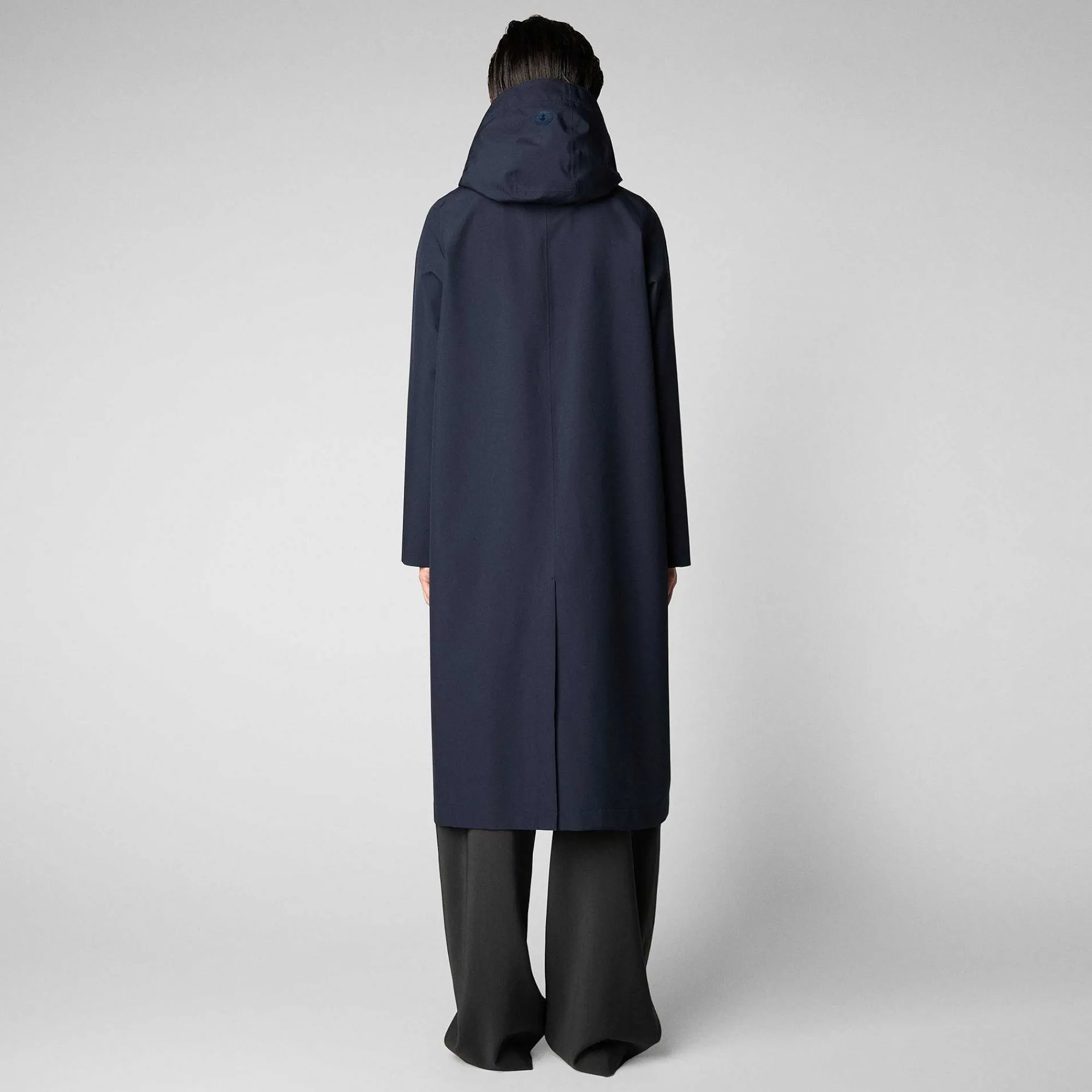 Kvinner Save The Duck Dame Regnfrakk Asia I Bla Svart