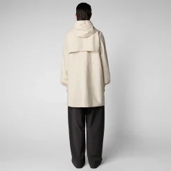 Kvinner Save The Duck Dame Regnfrakk Fleur I Shore Beige