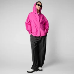 Kvinner Save The Duck Dame Regnfrakk Suki I Fucsia Rosa