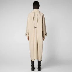 Kvinner Save The Duck Dame Regnfrakk Yani I Shore Beige