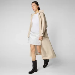 Kvinner Save The Duck Dame Regnfrakk Yani I Shore Beige