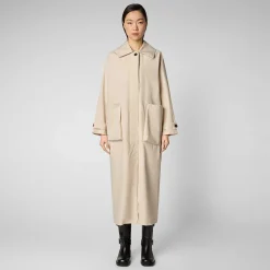 Kvinner Save The Duck Dame Regnfrakk Yani I Shore Beige