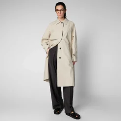 Kvinner Save The Duck Dame Regnfrakk Zola I Shore Beige
