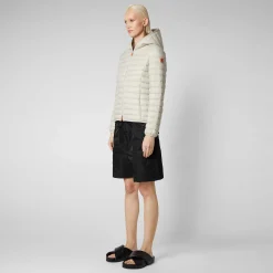Kvinner Save The Duck Damedyr Gratis Pufferjakke Tusenfryd I Regnbeige