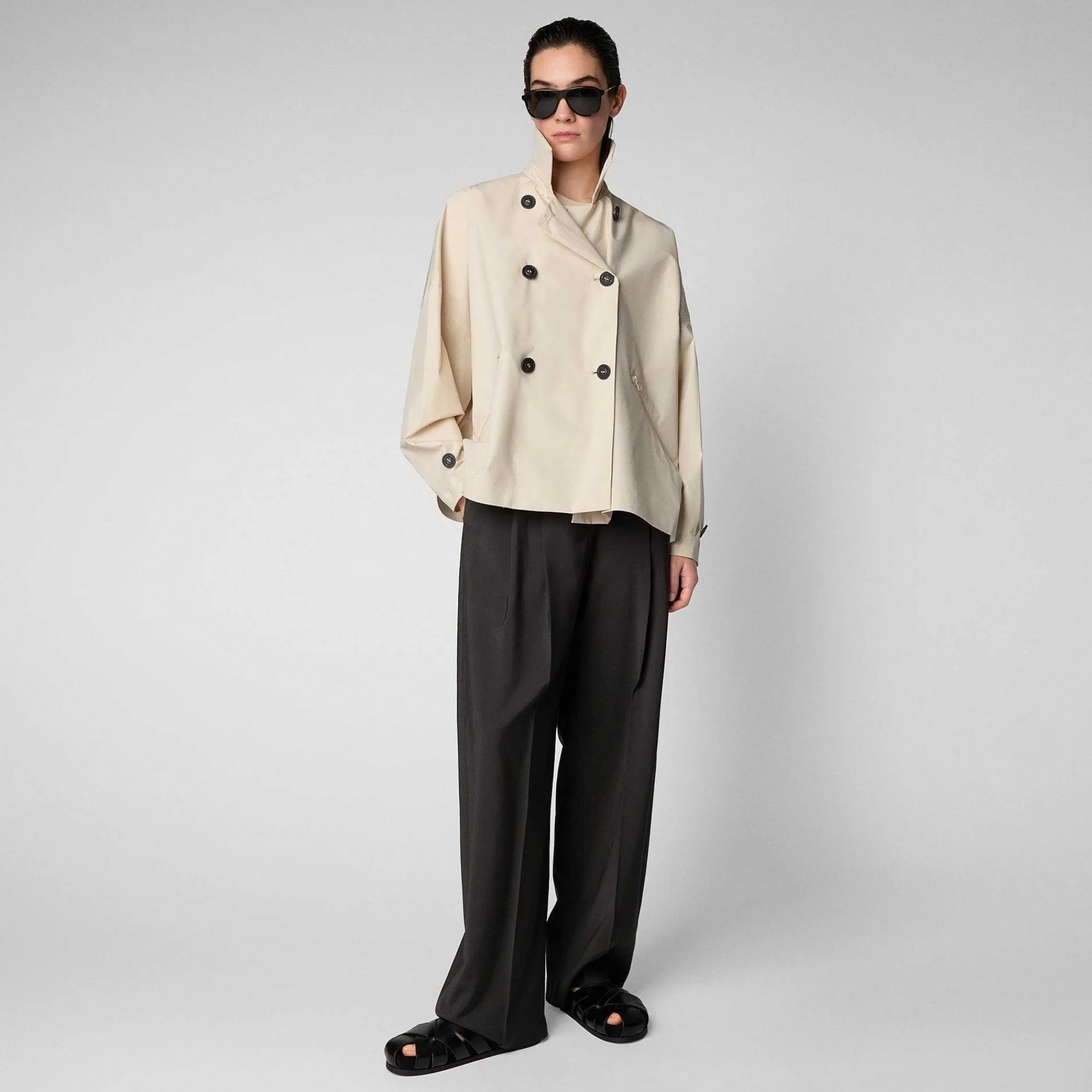 Kvinner Save The Duck Damejakke Ina In Shore Beige