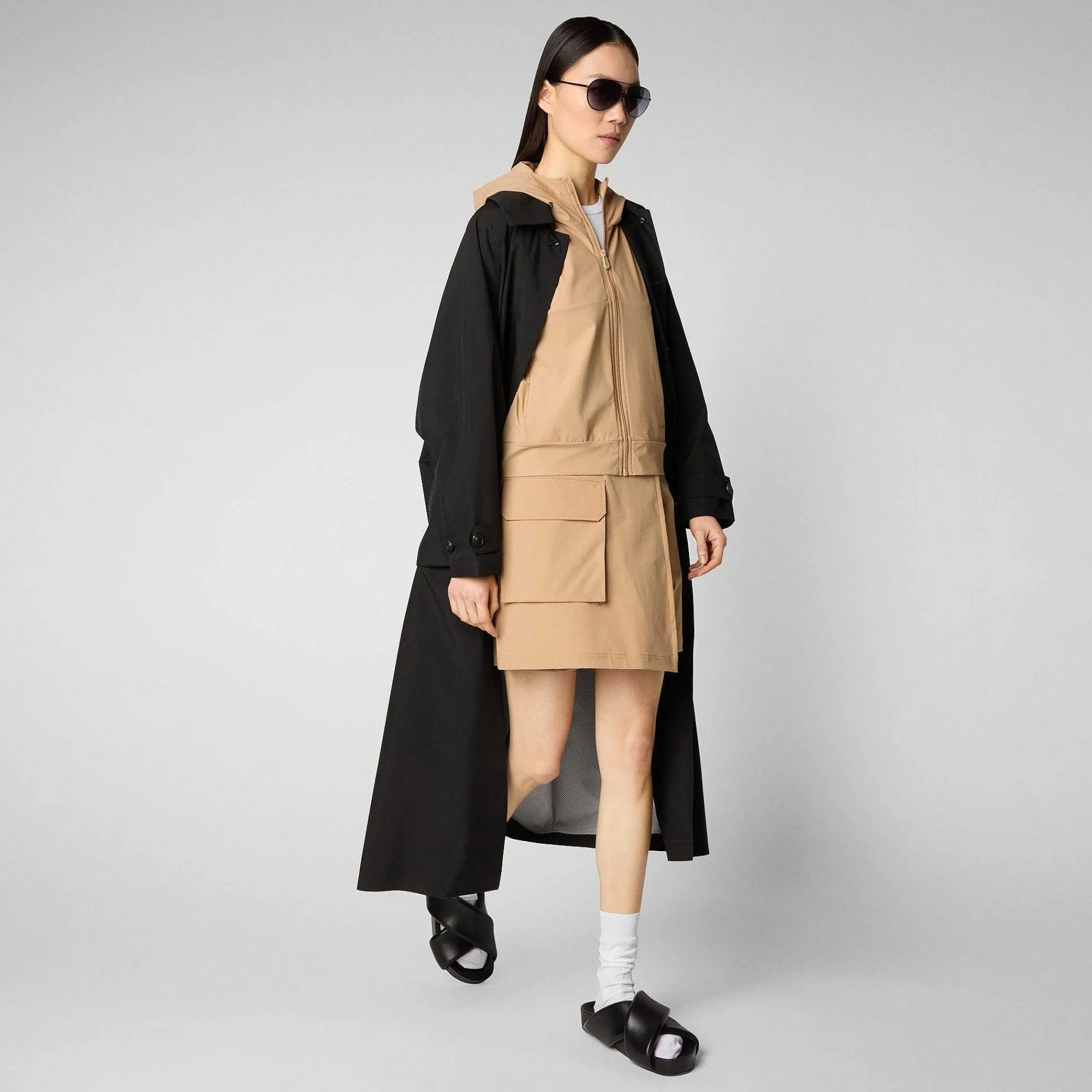 Kvinner Save The Duck Damekort Brona I Biscuit Beige