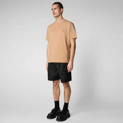 Menn Save The Duck Herre T-Skjorte Adelmar I Biscuit Beige