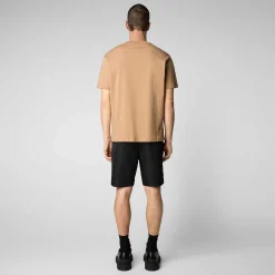 Menn Save The Duck Herre T-Skjorte Adelmar I Biscuit Beige