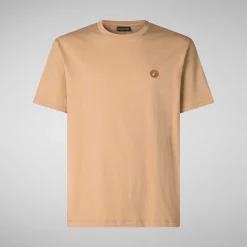 Menn Save The Duck Herre T-Skjorte Adelmar I Biscuit Beige
