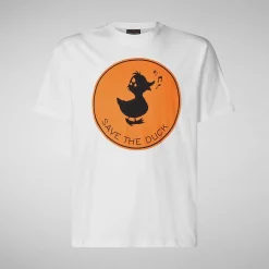 Menn Save The Duck Herre T-Skjorte Sabik I Hvit