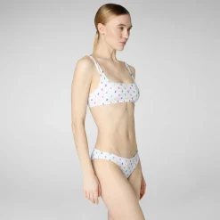 Kvinner Save The Duck Kvinne Bikinitopp Uliana I Regnbueender Pa Hvitt
