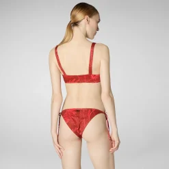 Kvinner Save The Duck Kvinne Bikinitopp Uliana I Makro Palms Pa Rodt