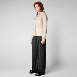 Kvinner Save The Duck Kvinners Dyrefri Hettepuffer Alexa I Sandbeige