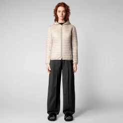 Kvinner Save The Duck Kvinners Dyrefri Hettepuffer Alexa I Sandbeige