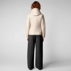 Kvinner Save The Duck Kvinners Dyrefri Hettepuffer Alexa I Sandbeige