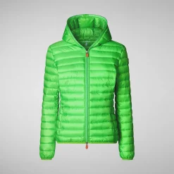 Kvinner Save The Duck Kvinners Dyrefri Puffer Kyla I Fluo Green
