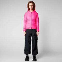 Kvinner Save The Duck Kvinners Dyrefri Puffer Kyla I Fluo Rosa