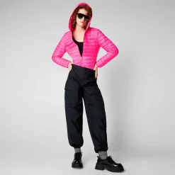 Kvinner Save The Duck Kvinners Dyrefri Puffer Kyla I Fluo Rosa
