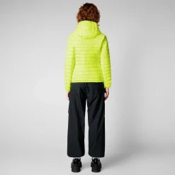 Kvinner Save The Duck Kvinners Dyrefri Puffer Kyla I Fluo Gul