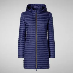 Kvinner Save The Duck Kvinners Dyrefrie Puffer Megs I Marineblatt