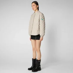 Kvinner Save The Duck Kvinners Dyrefrie Puffervesper I Regnaktig Beige