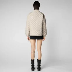Kvinner Save The Duck Kvinners Dyrefrie Puffervesper I Regnaktig Beige