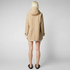 Kvinner Save The Duck Kvinnes Regnfrakk April I Stardust Beige