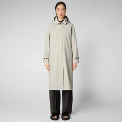 Kvinner Save The Duck Kvinnes Regnfrakk Asia I Regntung Beige