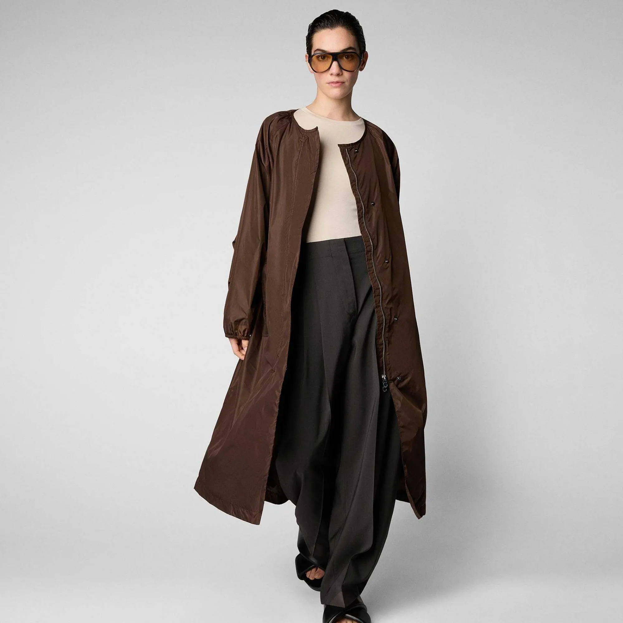 Kvinner Save The Duck Kvinnes Regnfrakk Mava I Jordbrun