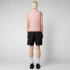 Kvinner Save The Duck Kvinnes Vattert Vest Charlotte I Blush Pink