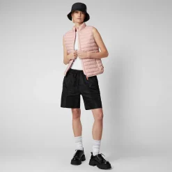 Kvinner Save The Duck Kvinnes Vattert Vest Charlotte I Blush Pink