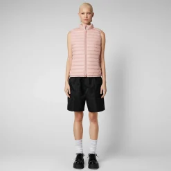 Kvinner Save The Duck Kvinnes Vattert Vest Charlotte I Blush Pink