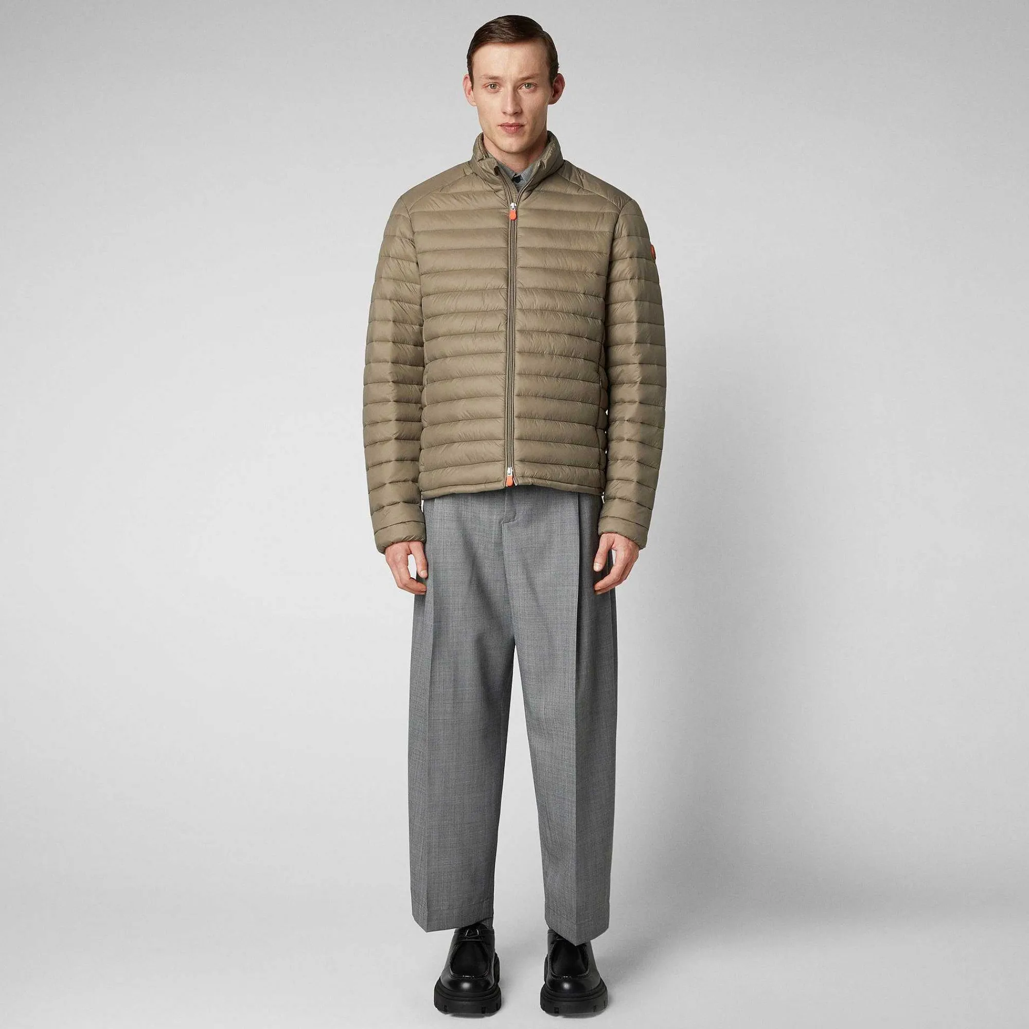 Menn Save The Duck Manns Dyrefrie Puffer Alexander I Elephant Grey