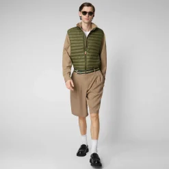 Menn Save The Duck Manns Vattert Gilet Adam I Stovete Oliven