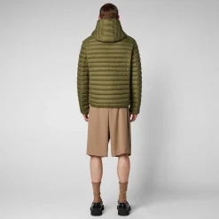 Menn Save The Duck Man'S Animal Free Hette Pufferjakke Donald In Dusty Olive