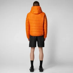 Menn Save The Duck Man'S Animal Free Hette Pufferjakke Donald I Amber Orange