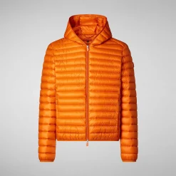 Menn Save The Duck Man'S Animal Free Hette Pufferjakke Donald I Amber Orange