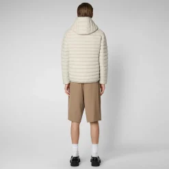 Menn Save The Duck Man'S Animal Free Hette Pufferjakke Donald I Regnaktig Beige