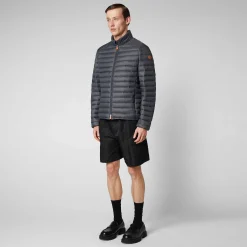Menn Save The Duck Man'S Animal Free Puffer Alexander I Storm Grey