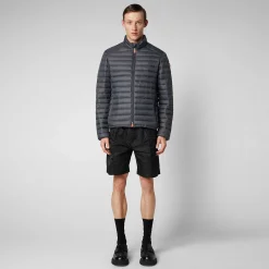 Menn Save The Duck Man'S Animal Free Puffer Alexander I Storm Grey