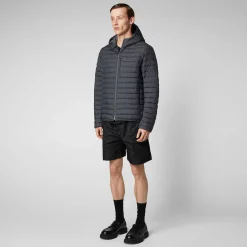 Menn Save The Duck Man'S Animal Free Puffer Cael I Storm Grey