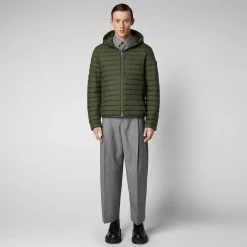 Menn Save The Duck Man'S Animal Free Puffer Cael I Stovete Oliven