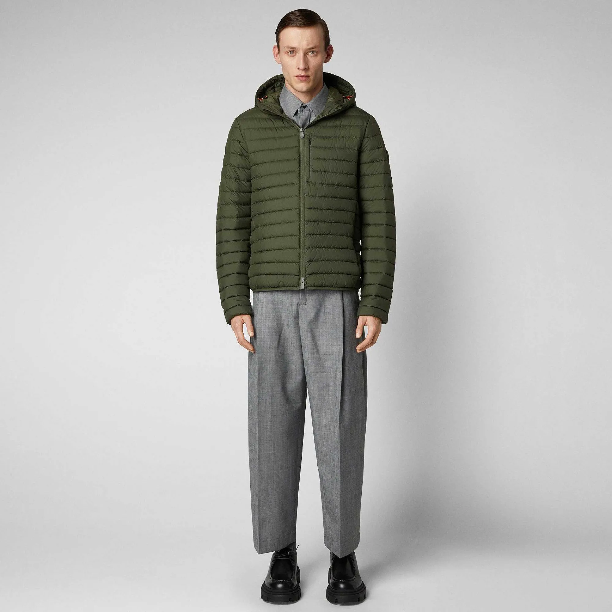 Menn Save The Duck Man'S Animal Free Puffer Cael I Stovete Oliven