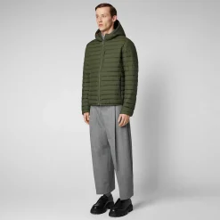 Menn Save The Duck Man'S Animal Free Puffer Cael I Stovete Oliven