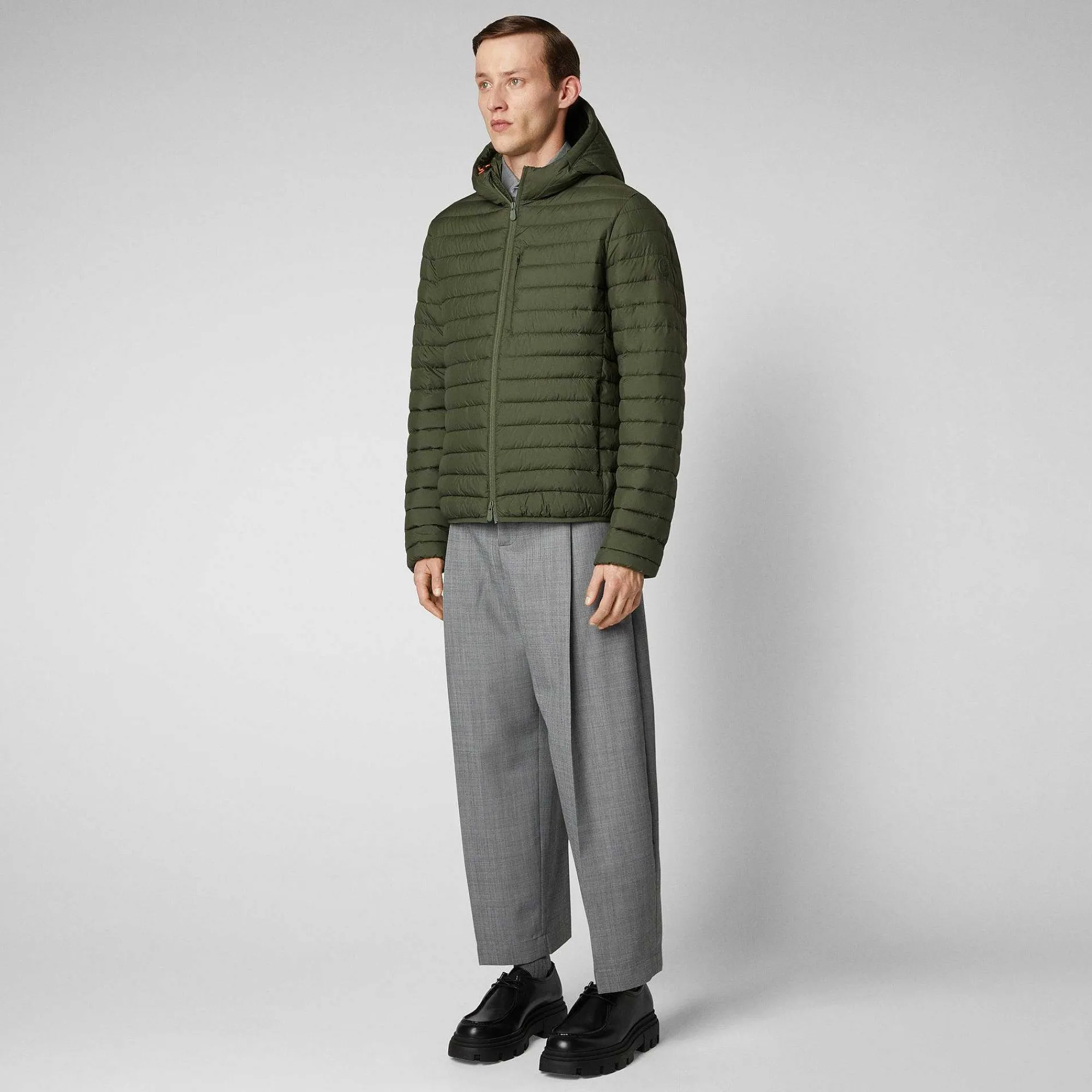 Menn Save The Duck Man'S Animal Free Puffer Cael I Stovete Oliven