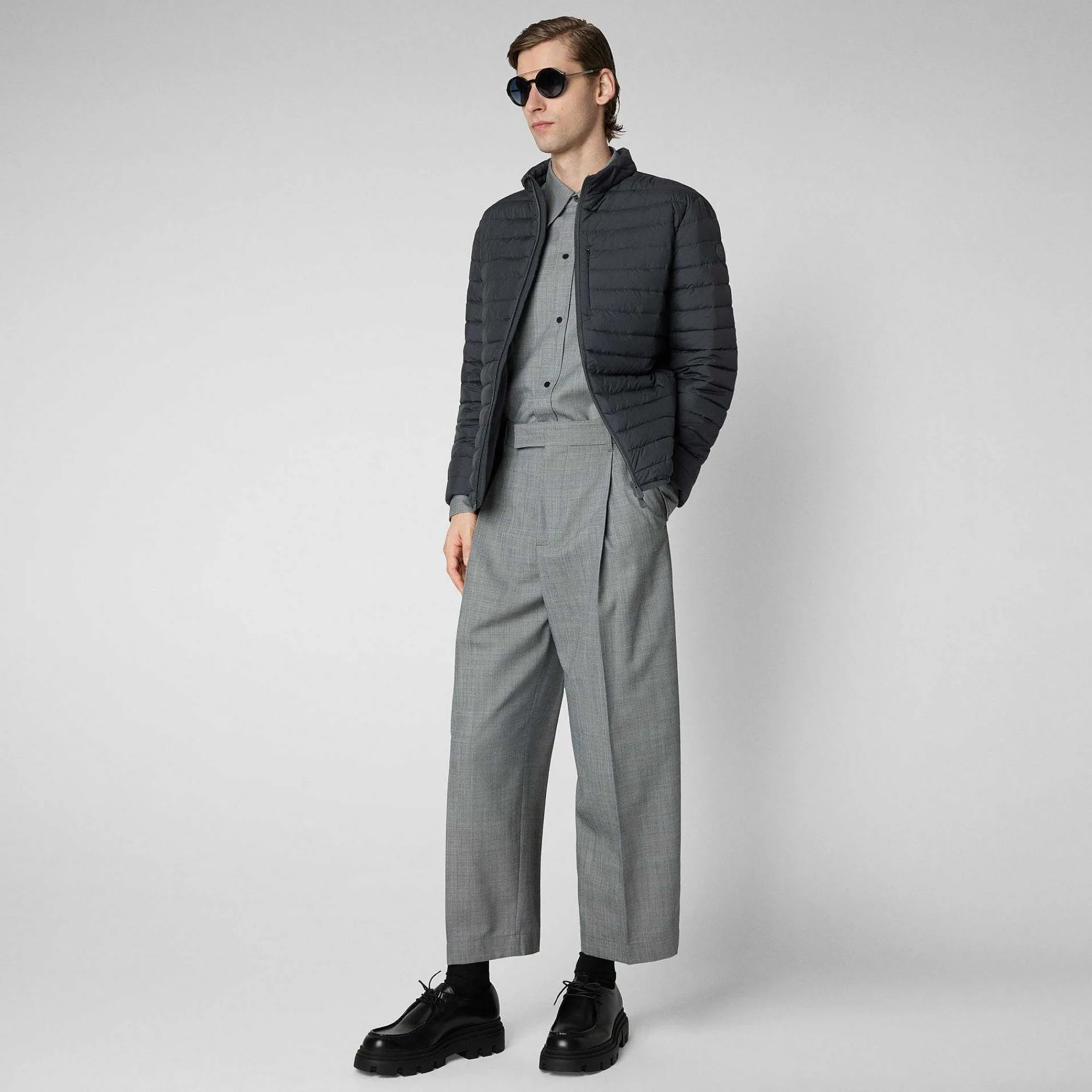 Menn Save The Duck Man'S Animal Free Puffer Cole I Storm Grey