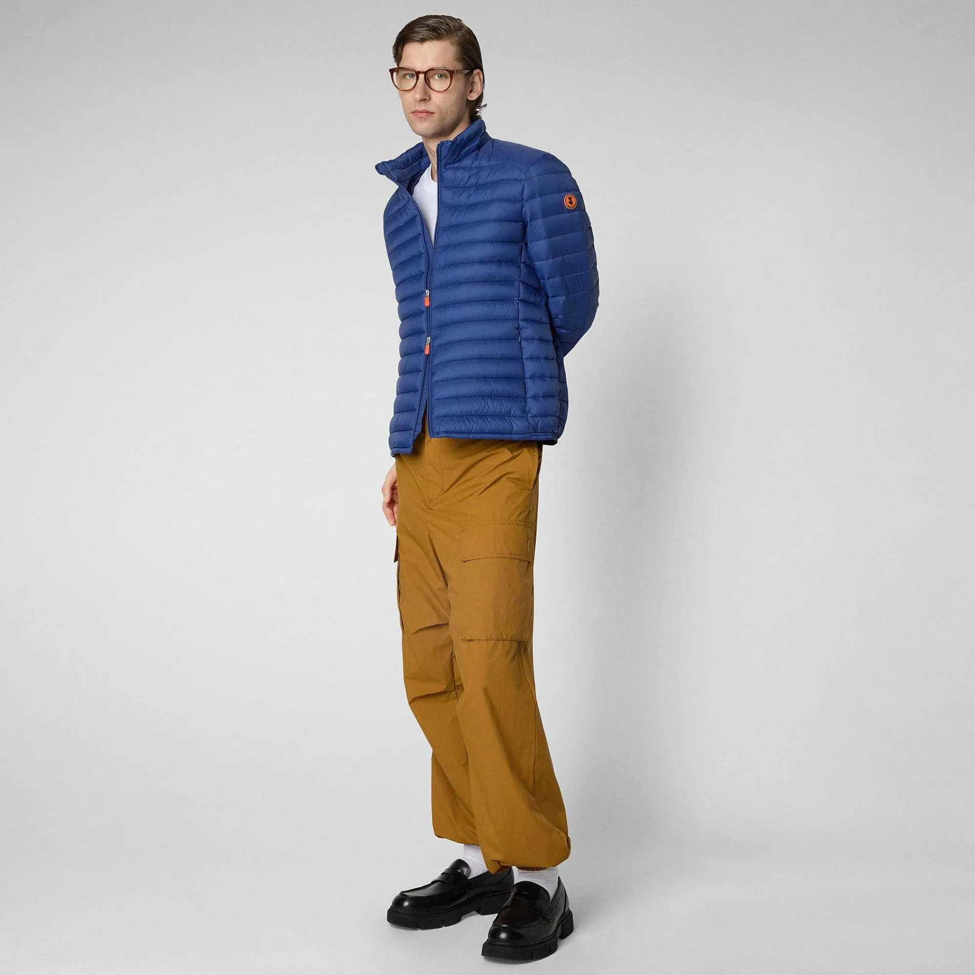 Menn Save The Duck Man'S Animal Free Puffer Jacket Alexander I Eclipse Blue